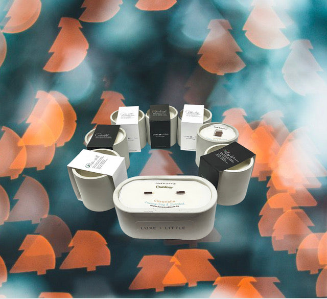 Vegan Soy Luxury Candles & Sprays Executive Pack featuring various scented candles and odour neutralizing spray.